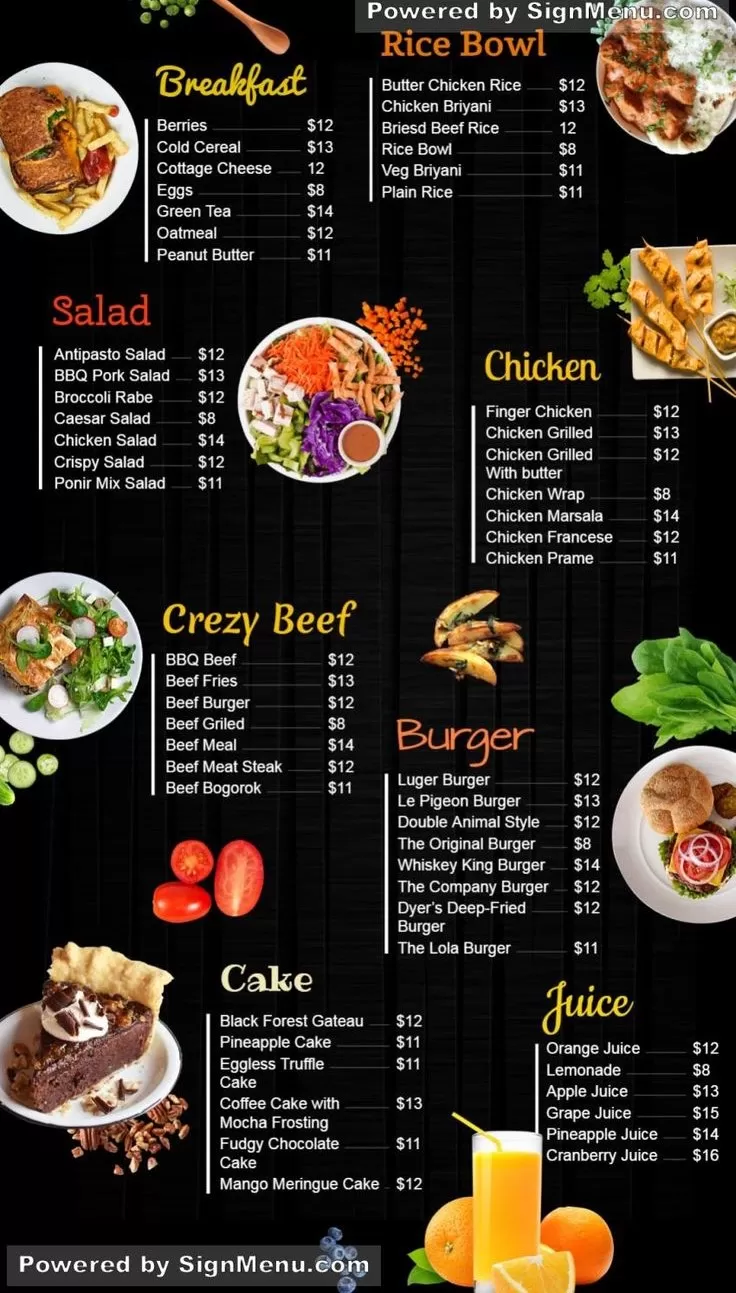 restaurant QR menu